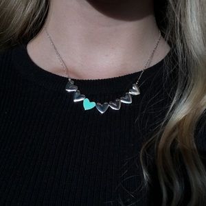 Dainty Silver 7 Heart Necklace